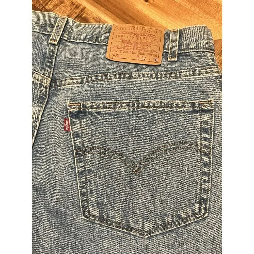 Vintage Y2K‎ Levi's Red Tab 505 Blue Mens 38x30 Regular Fit Denim Jeans 2000's